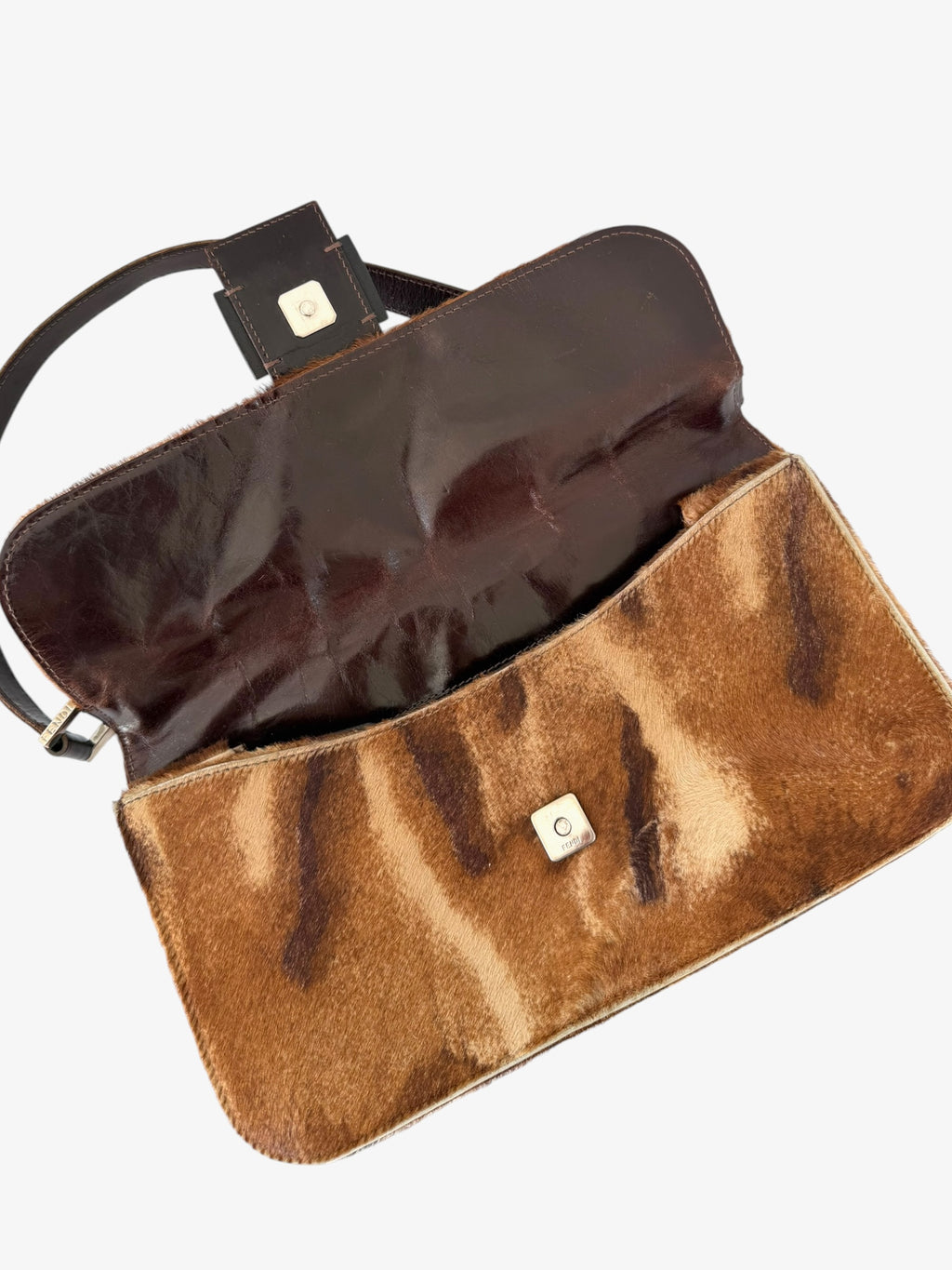 Fendi Pony Hair Baguette Shoulder Bag