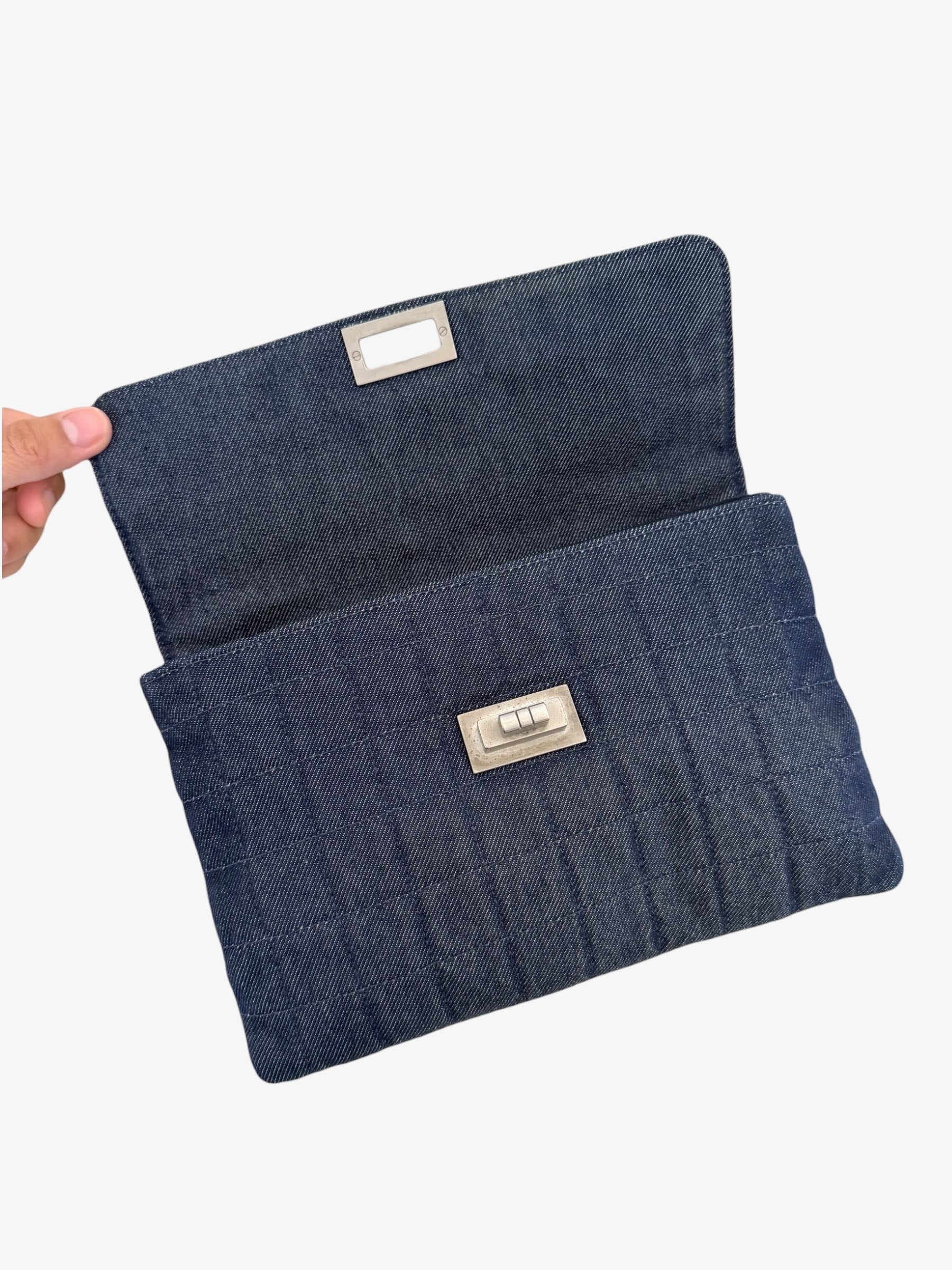 Chanel Quilted Denim Chain Shoulder Bag