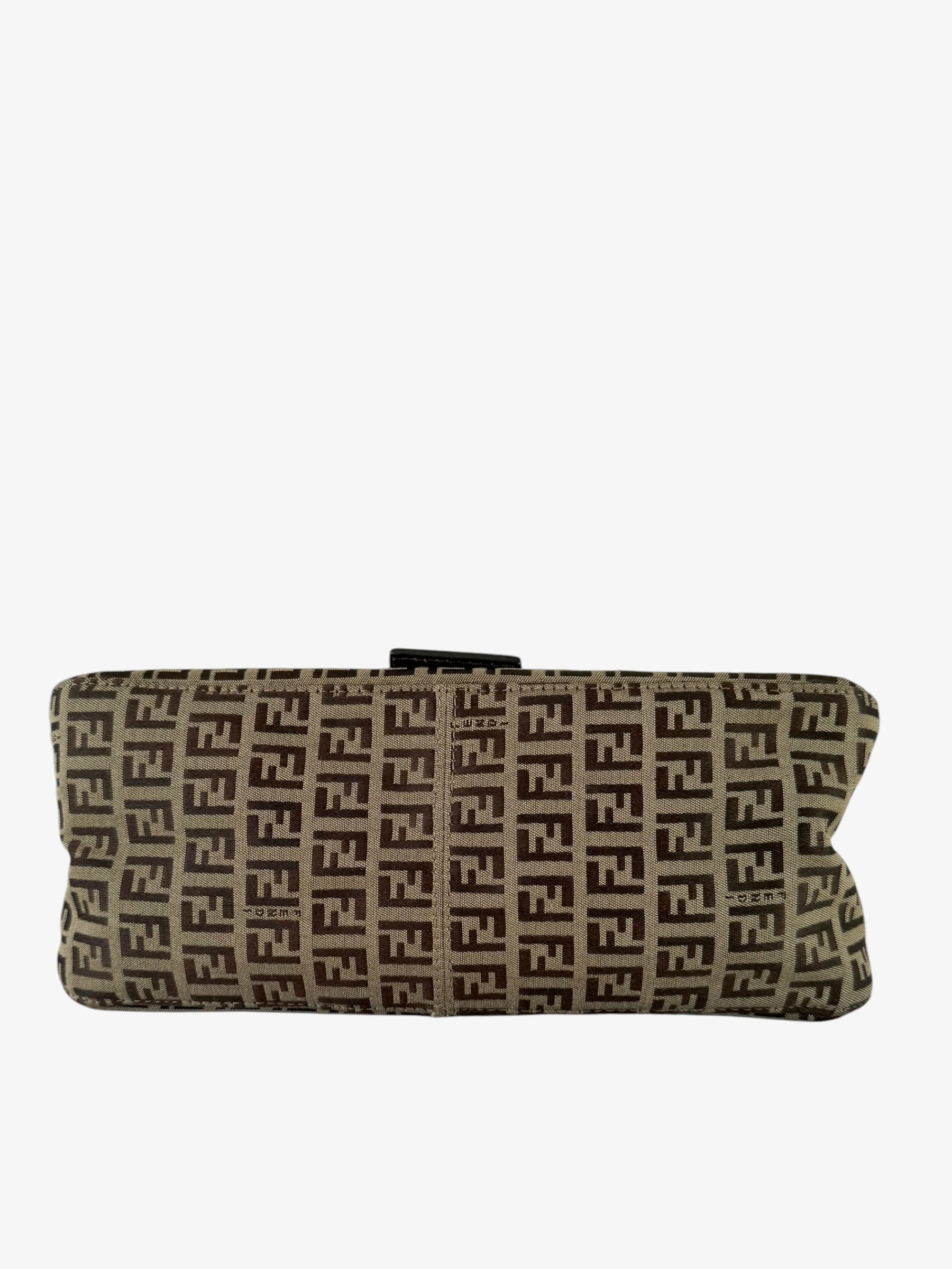 Fendi Zucchino Mama Baguette Shoulder Bag - Gold Hardware