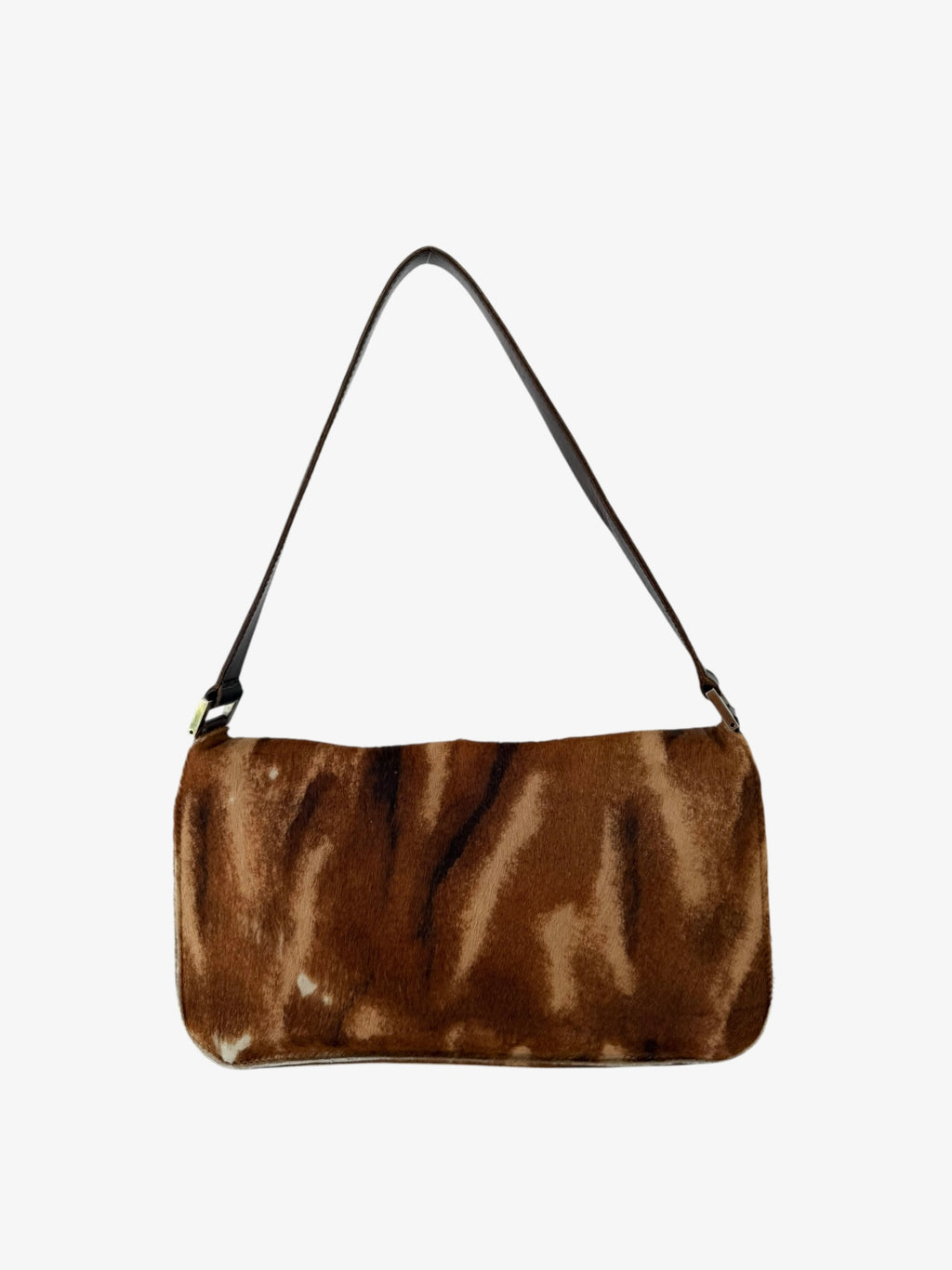 Fendi Pony Hair Baguette Shoulder Bag