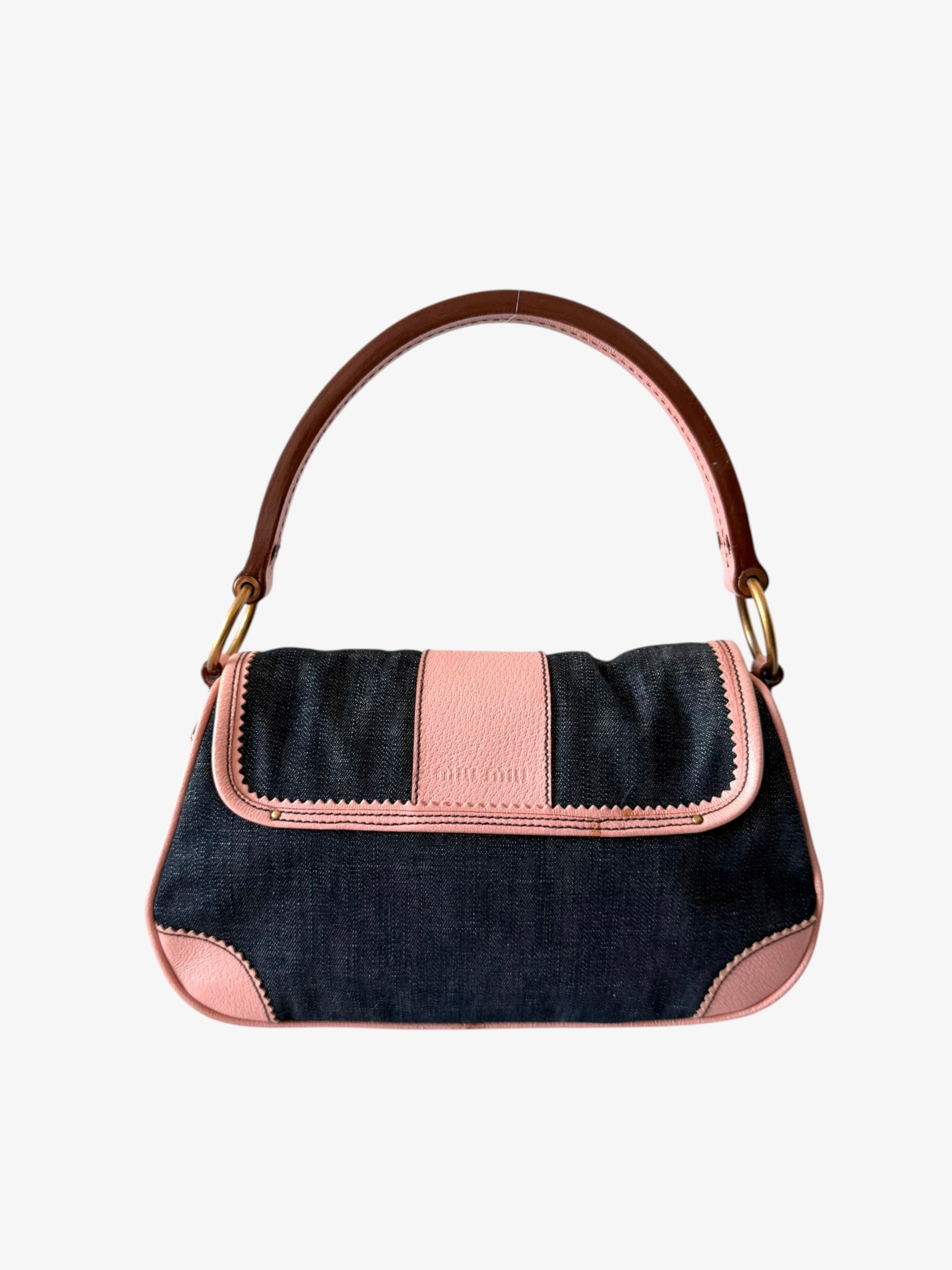 Miu Miu Denim Hobo Flap Bag