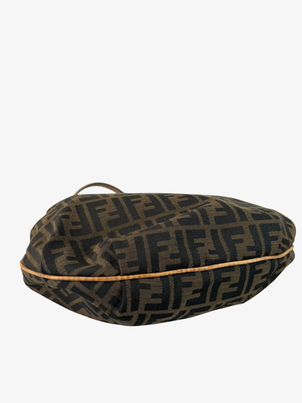Fendi Zucca Canvas Hobo Shoulder Bag with Giraffe Straps