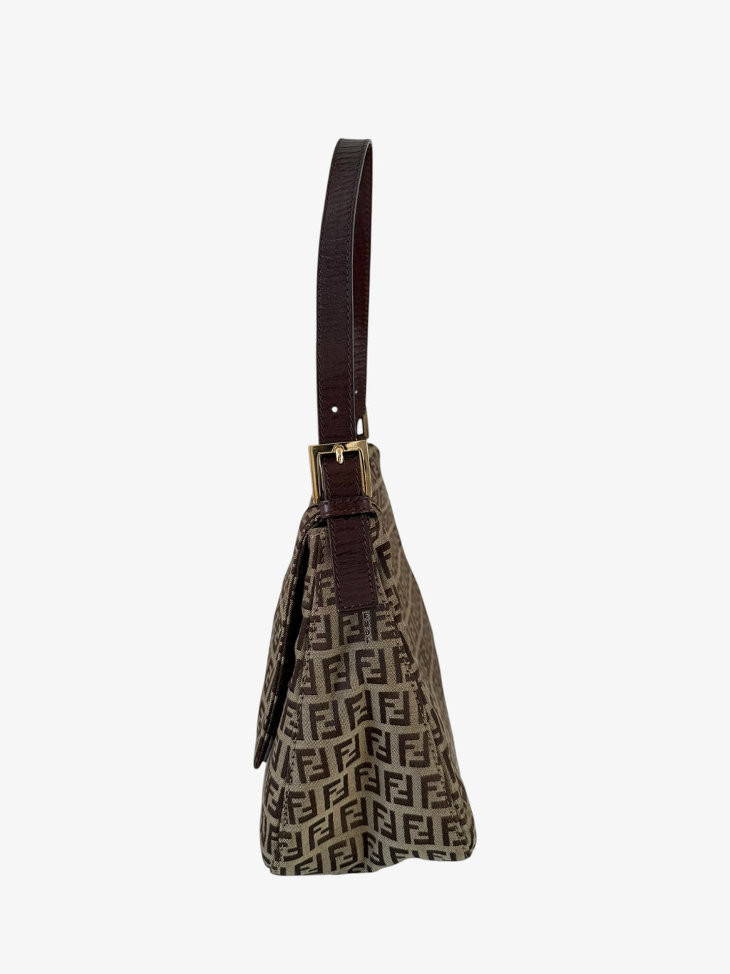 Fendi Zucchino Mama Baguette Shoulder Bag - Gold Hardware