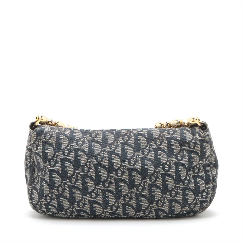 Christian Dior Navy Trotter Canvas Malice Shoulder Bag