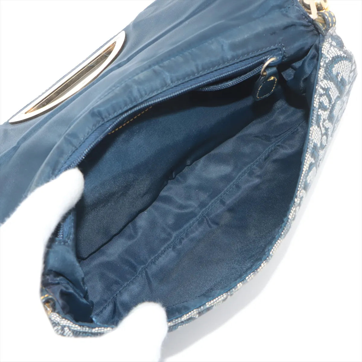 Christian Dior Navy Trotter Canvas Malice Shoulder Bag