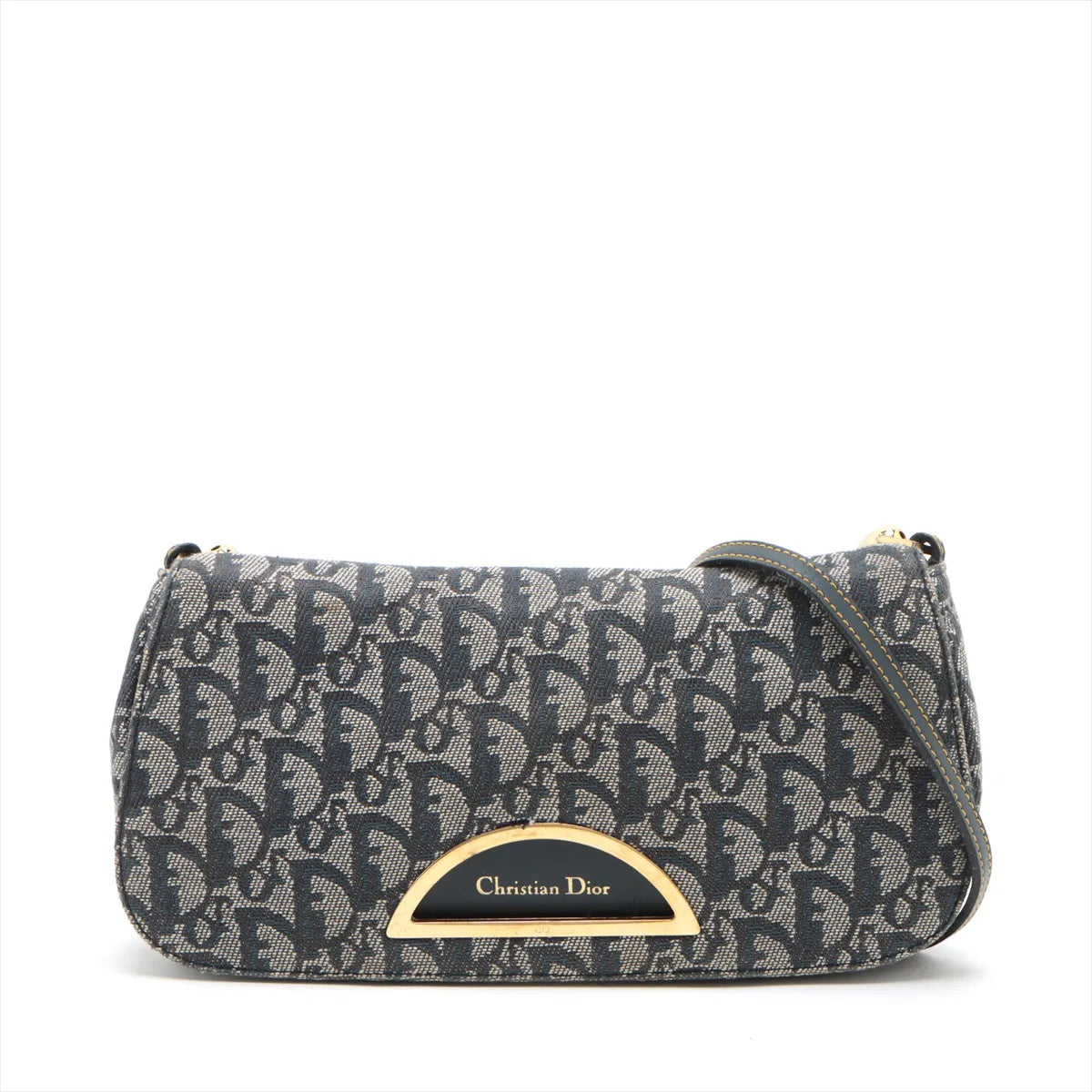 Christian Dior Navy Trotter Canvas Malice Shoulder Bag