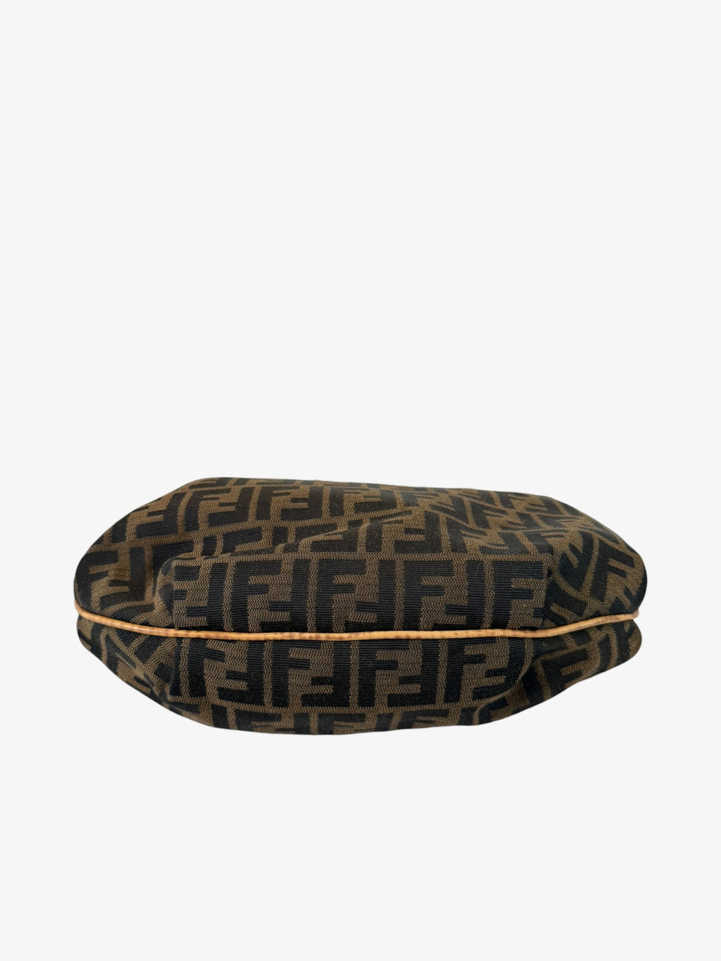 Fendi Zucca Canvas Hobo Shoulder Bag with Giraffe Straps