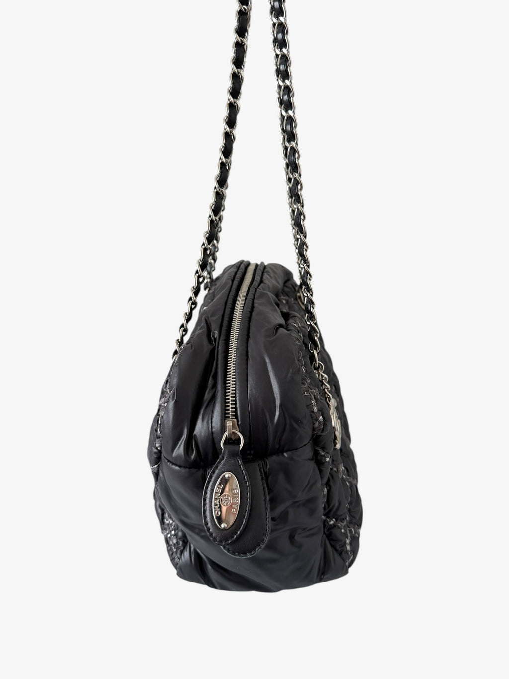 Chanel Tweed on Stitch Bowler Bag