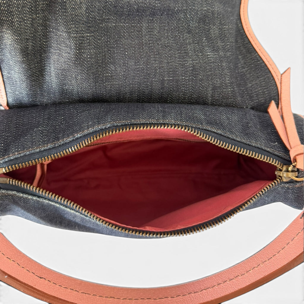 Miu Miu Denim Hobo Flap Bag
