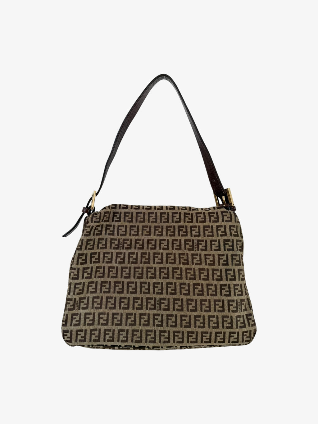 Fendi Zucchino Mama Baguette Shoulder Bag - Gold Hardware