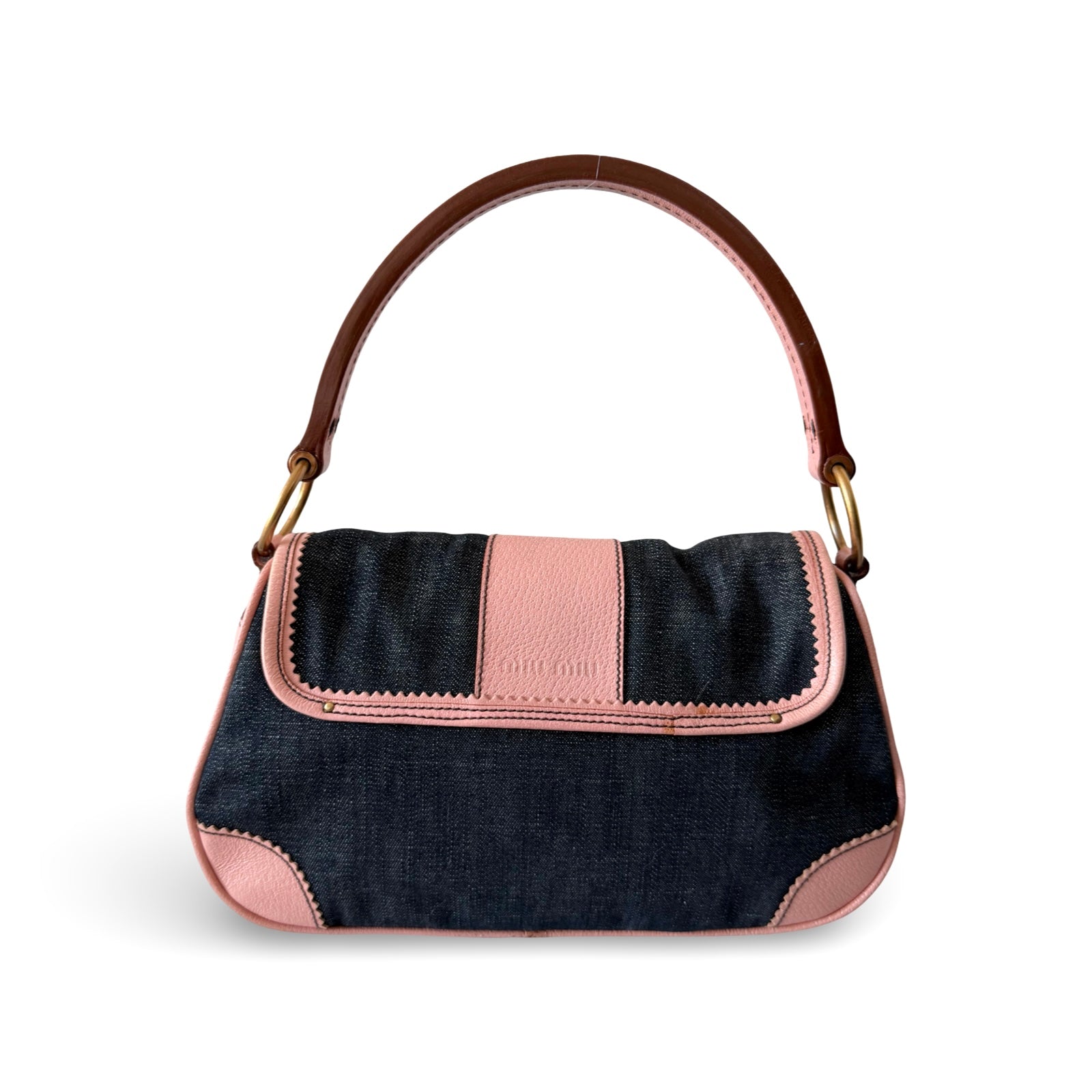 Miu Miu Denim Hobo Flap Bag
