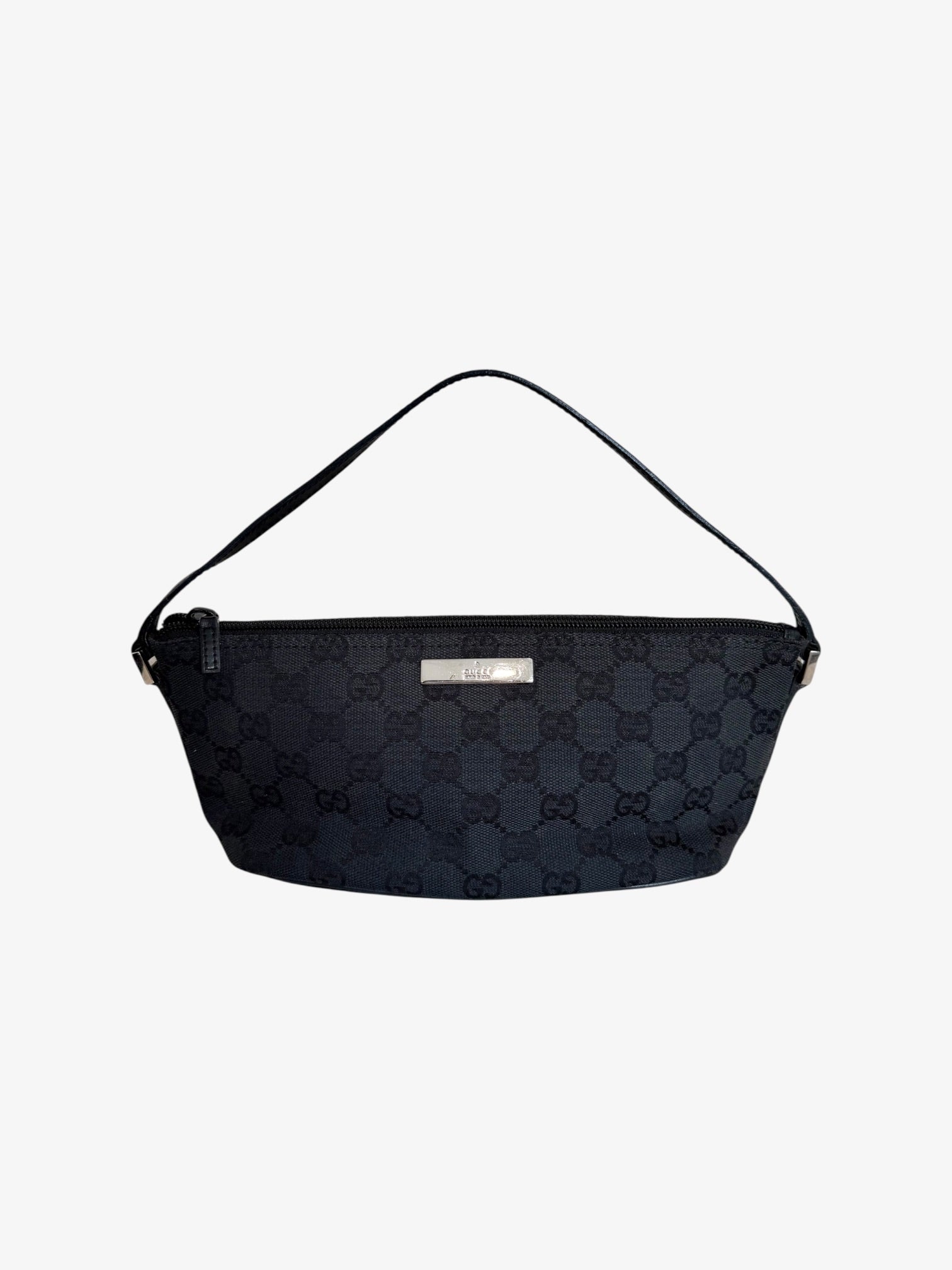 Gucci GG Canvas Boat Shoulder Bag Black