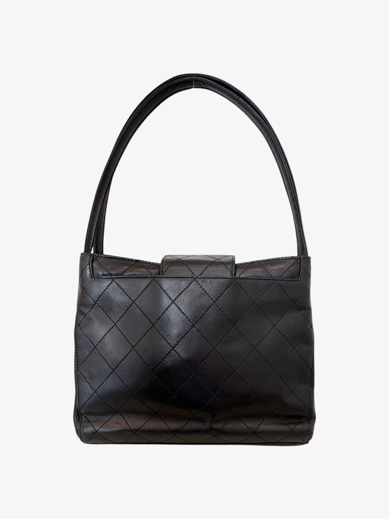 Chanel Quilted Lambskin Shoulder Tote Bag