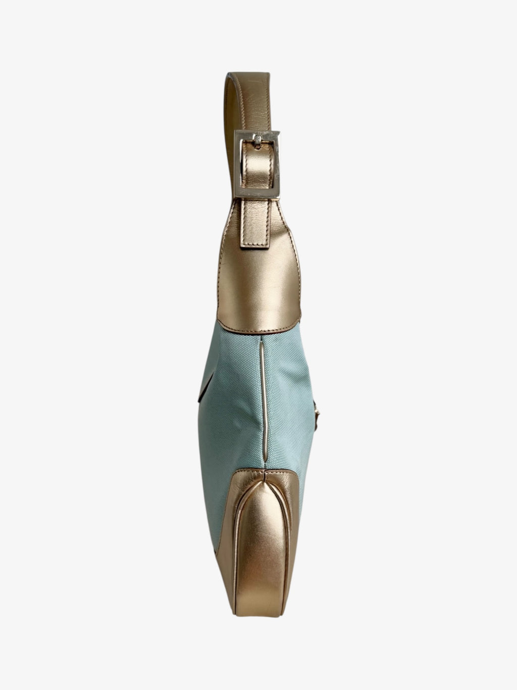 Gucci Turquoise Jackie Canvas & Metallic Leather Shoulder Bag
