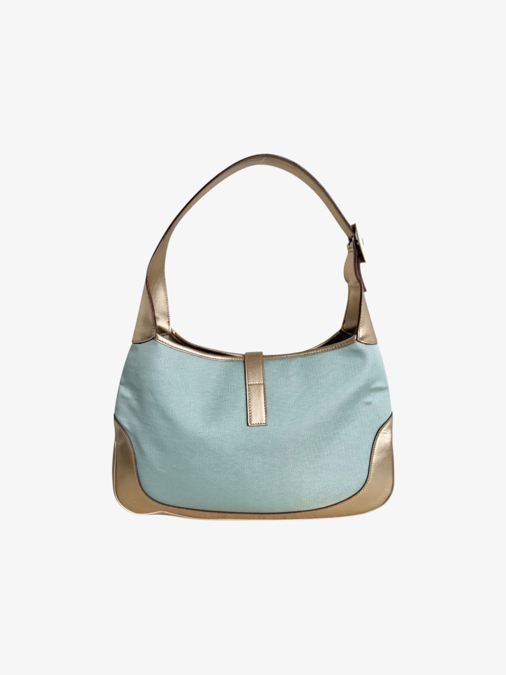 Gucci Turquoise Jackie Canvas & Metallic Leather Shoulder Bag