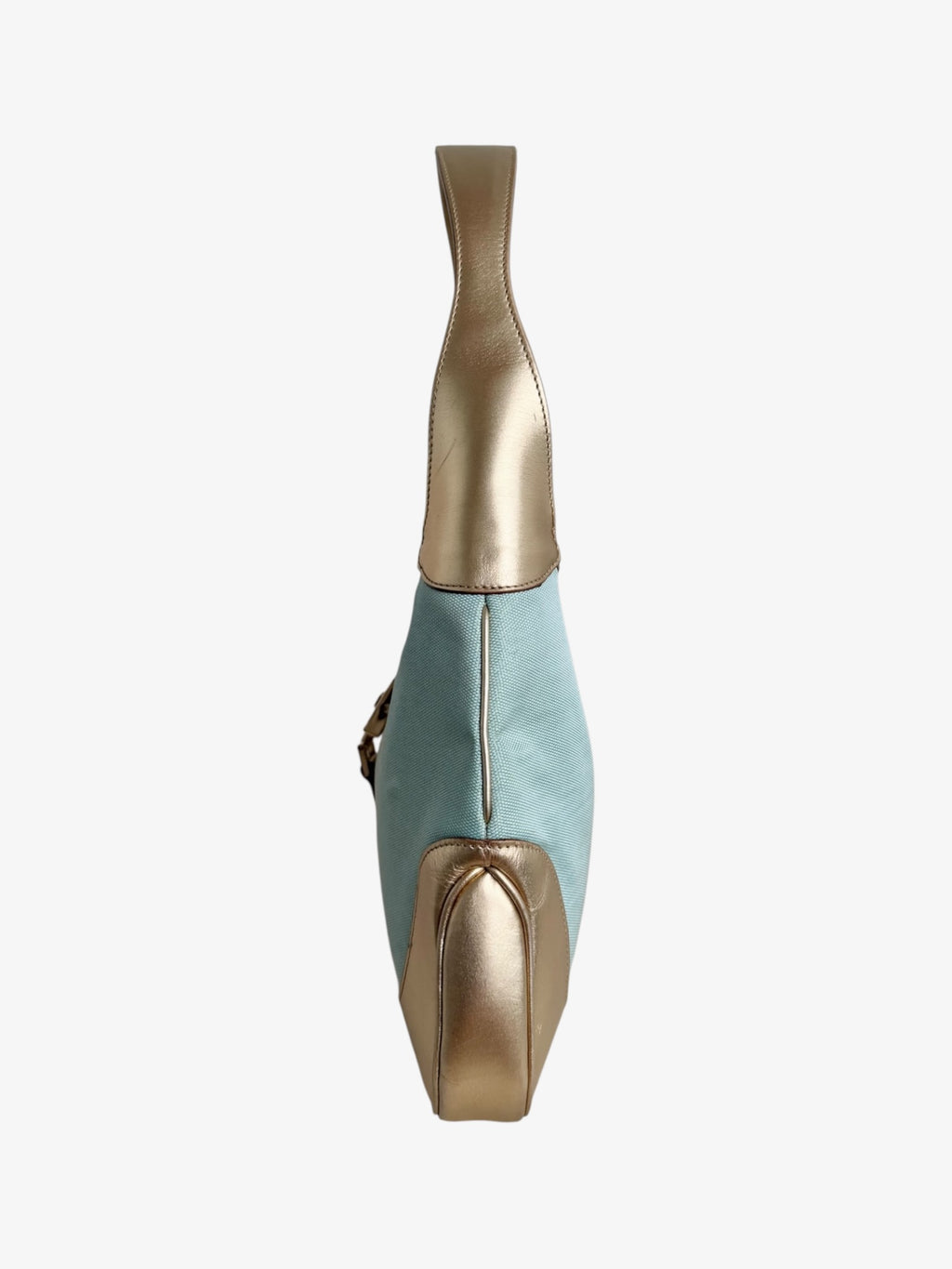 Gucci Turquoise Jackie Canvas & Metallic Leather Shoulder Bag