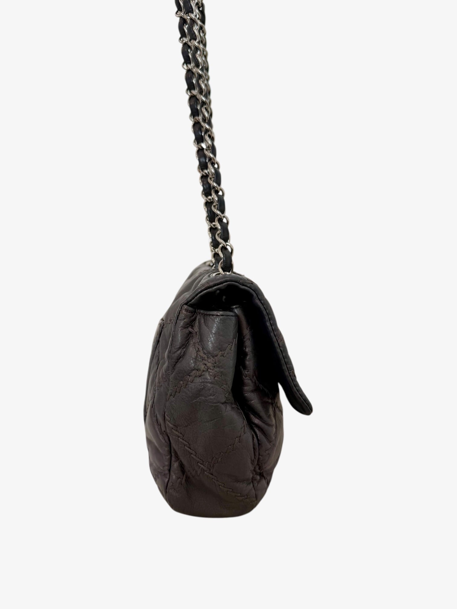 Chanel Calfskin Patchwork Stitch Flap Bag