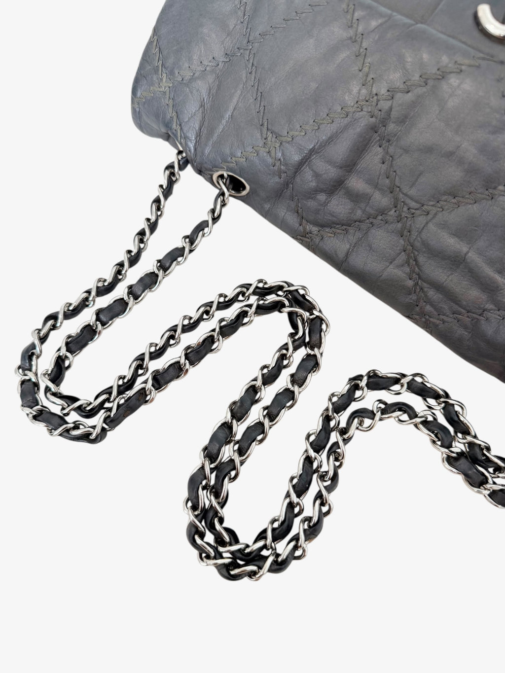 Chanel Calfskin Patchwork Stitch Flap Bag