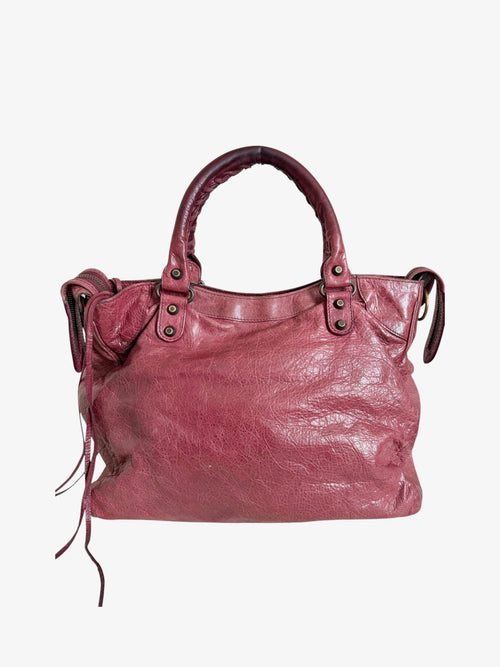 Balenciaga Classic Lambskin City Bag Pink Arena