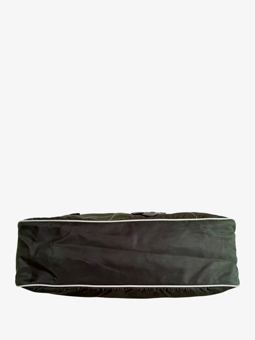 Prada Floral Nylon Shoulder Bag Olive Green