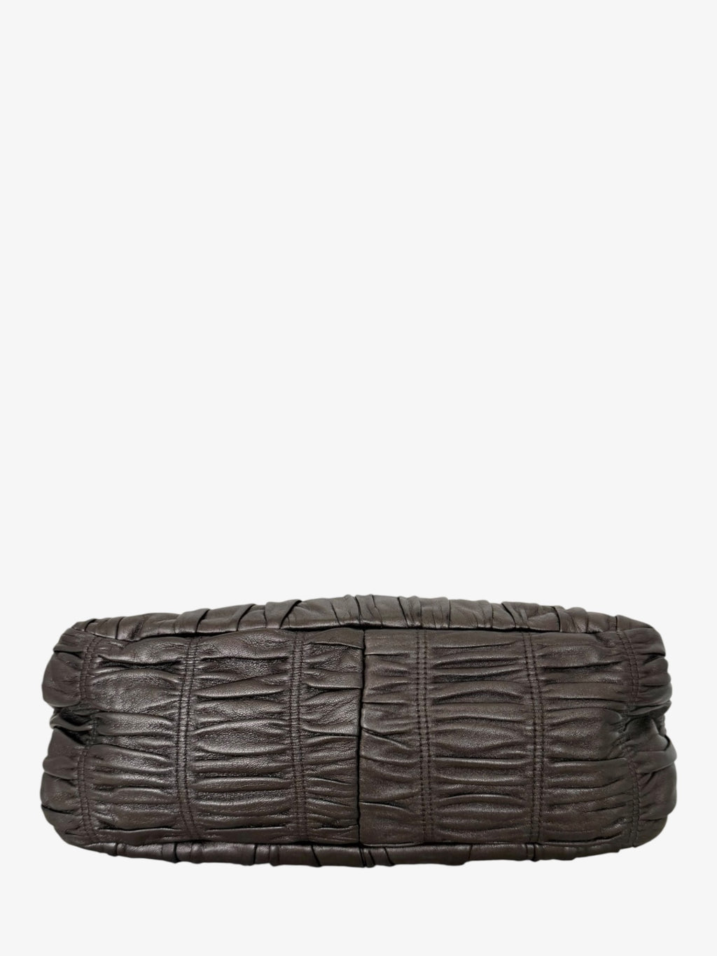 Prada Gaufre Ruched Nappa Leather Resin Chain Shoulder Bag