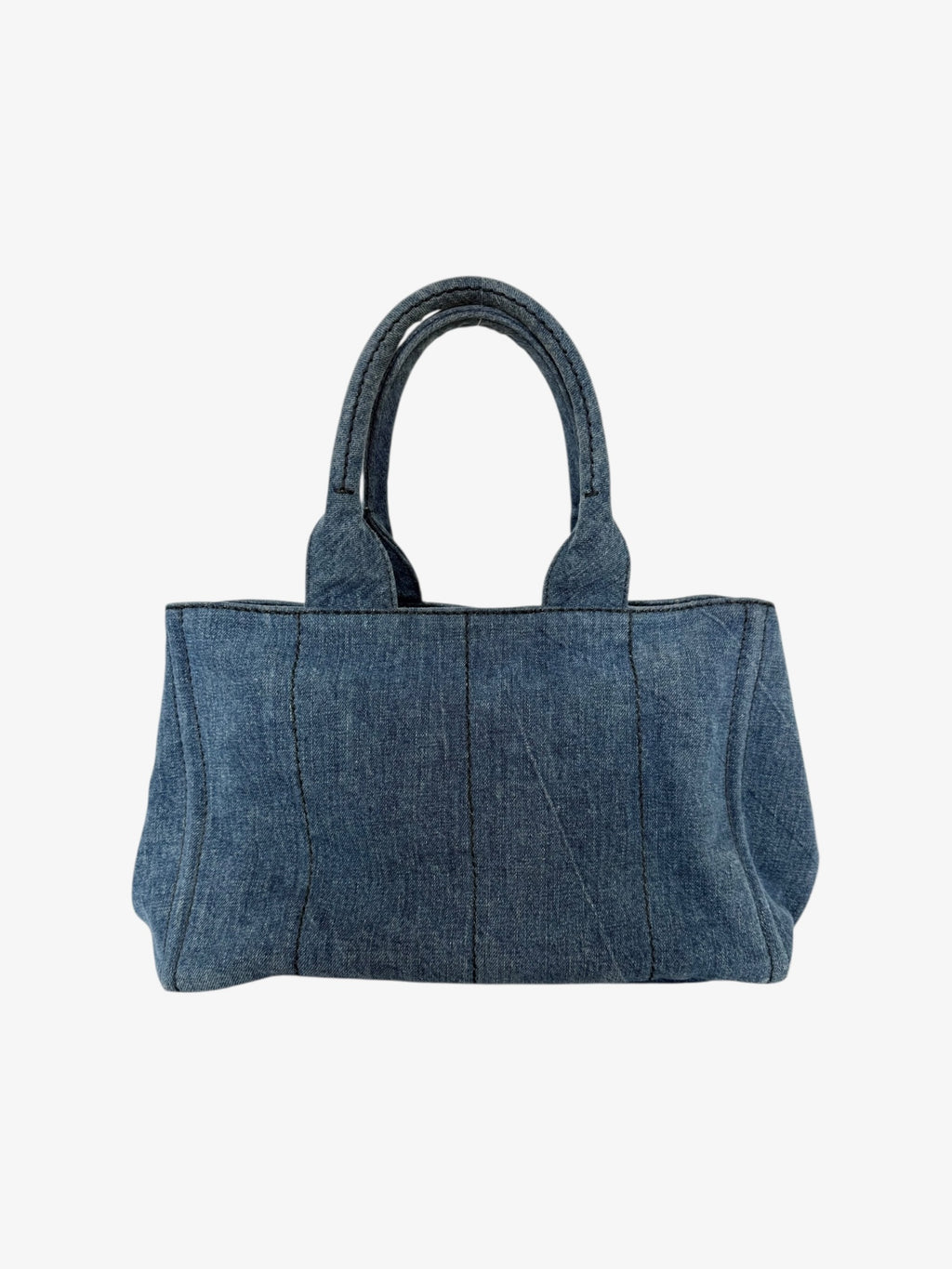 Prada Canapa Logo Denim Tote