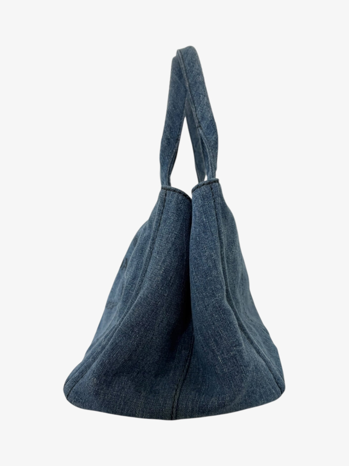 Prada Canapa Logo Denim Tote