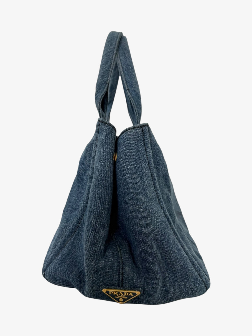 Prada Canapa Logo Denim Tote