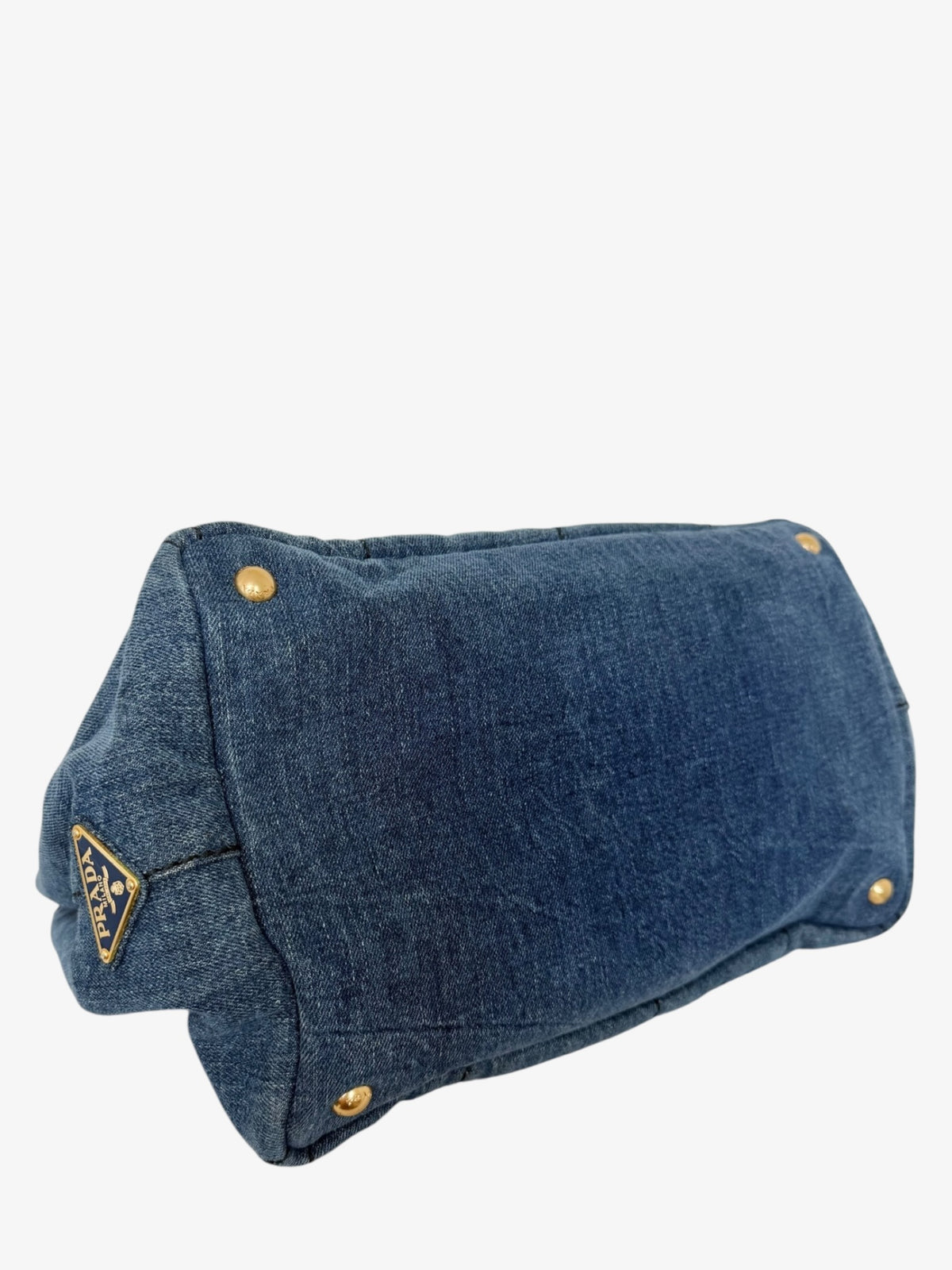 Prada Canapa Logo Denim Tote