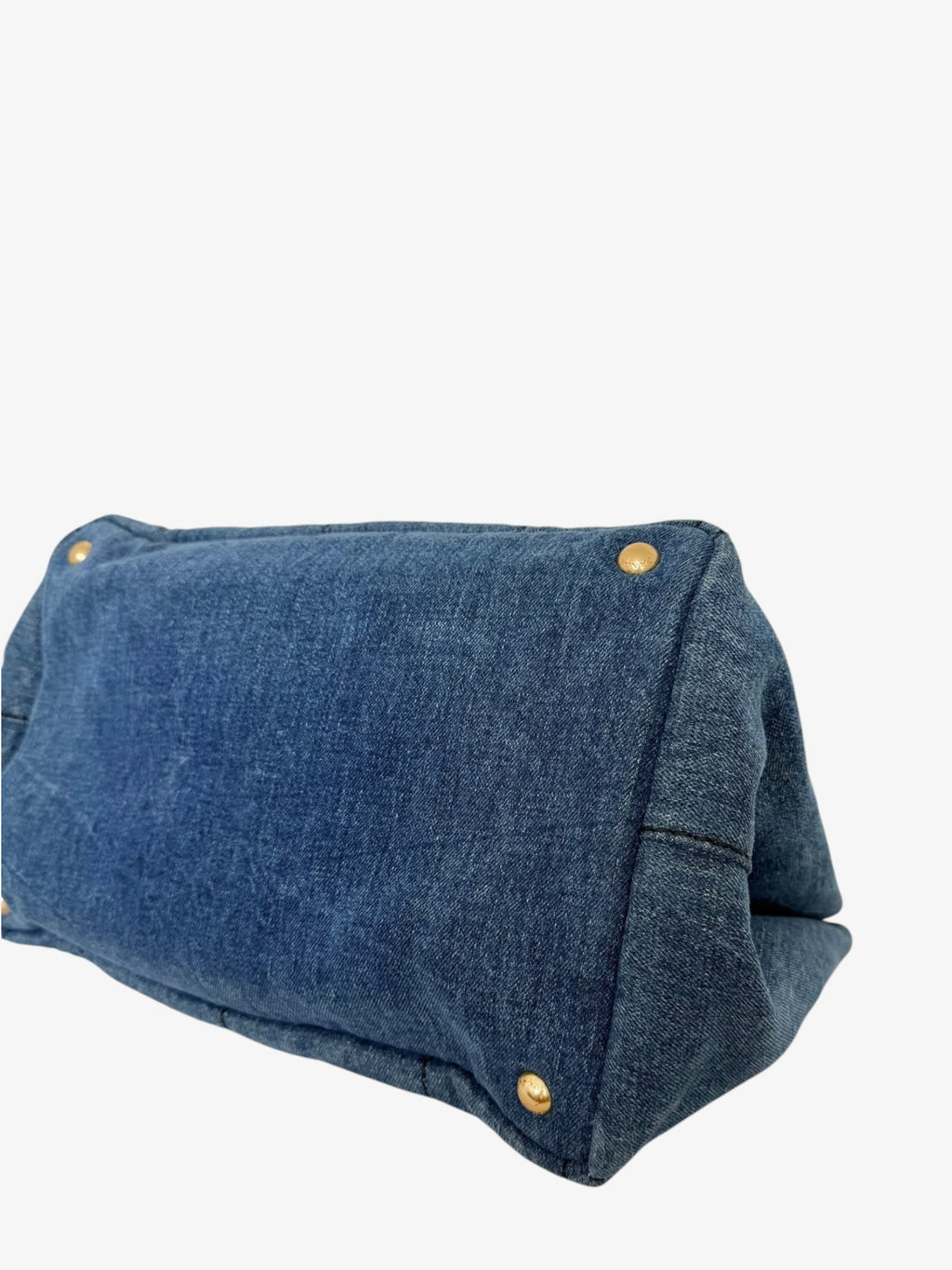 Prada Canapa Logo Denim Tote