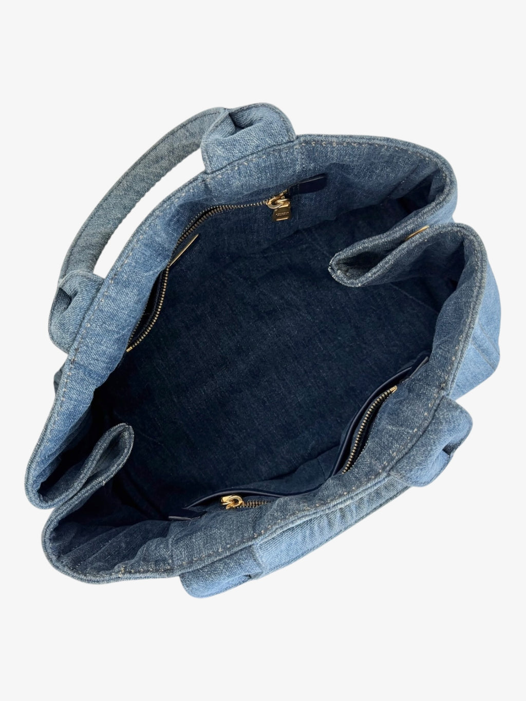 Prada Canapa Logo Denim Tote