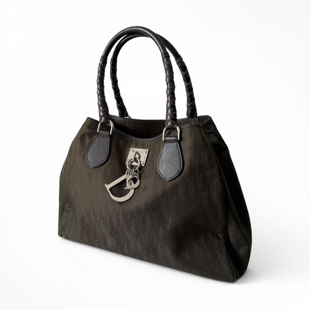 Christian Dior Nylon Diorissimo Lovely Handbag in Khaki