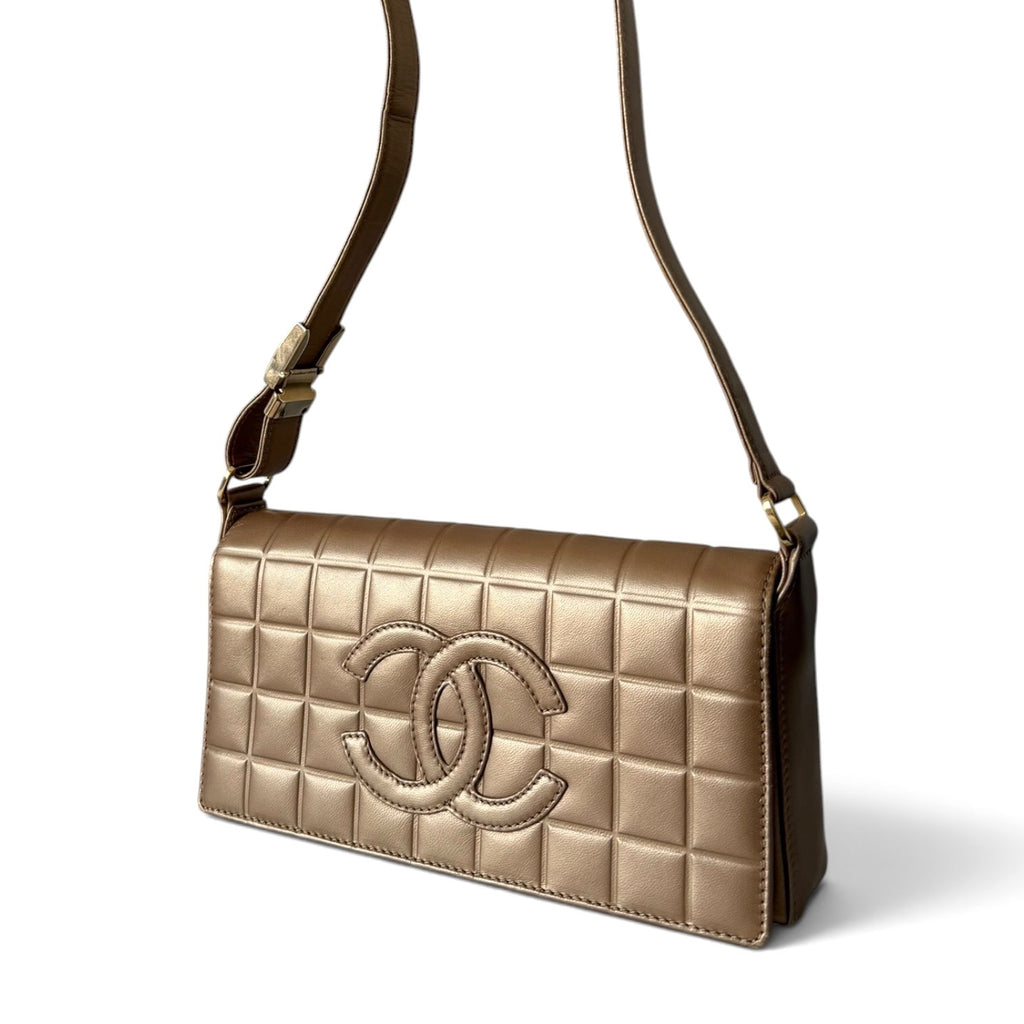 Chanel Gold Chocolate Bar Shoulder Bag