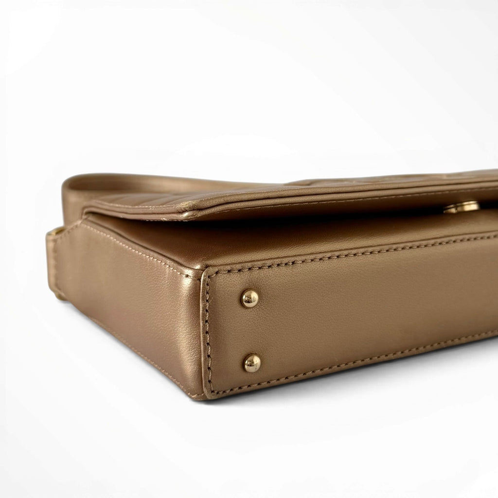 Chanel Gold Chocolate Bar Shoulder Bag