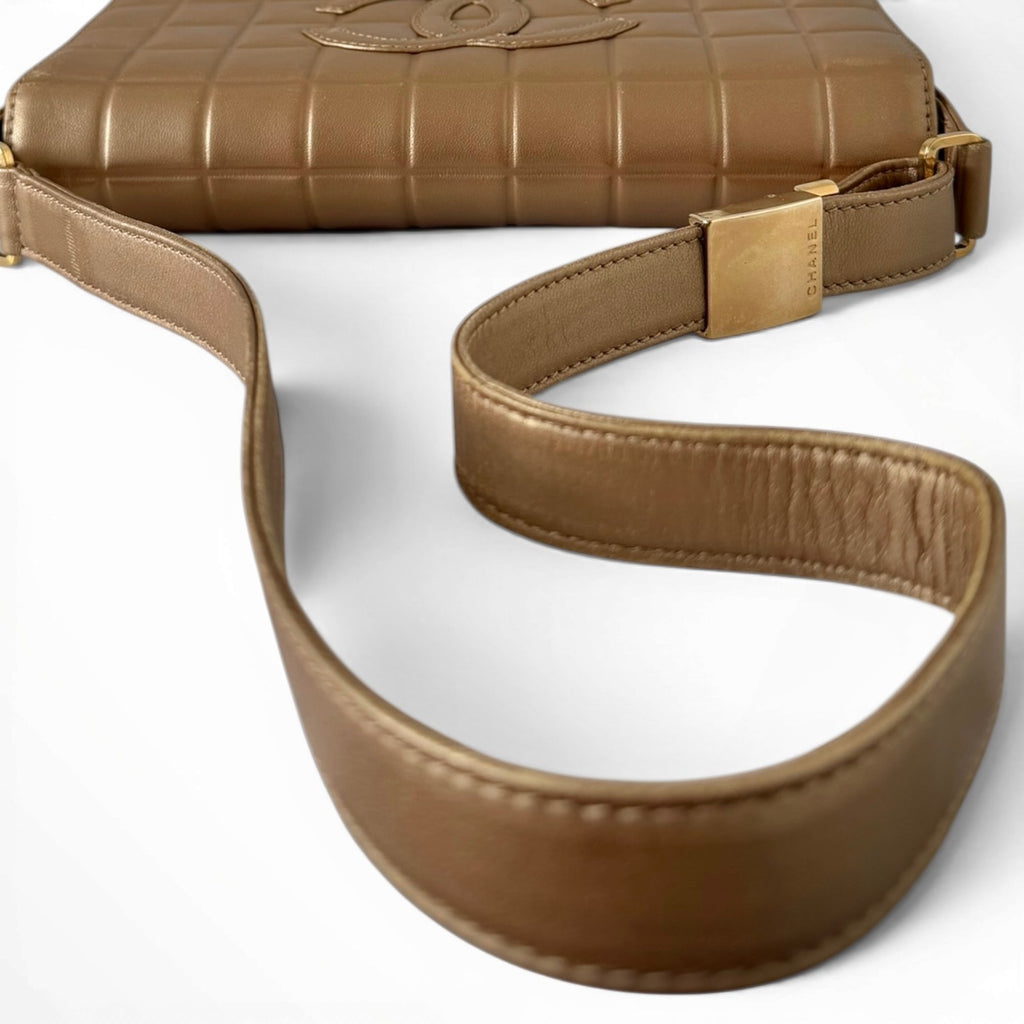 Chanel Gold Chocolate Bar Shoulder Bag