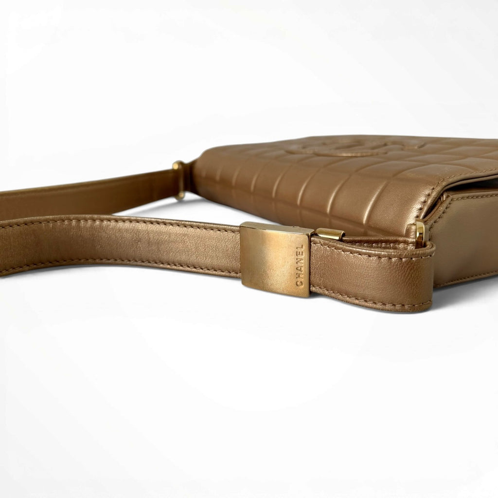 Chanel Gold Chocolate Bar Shoulder Bag