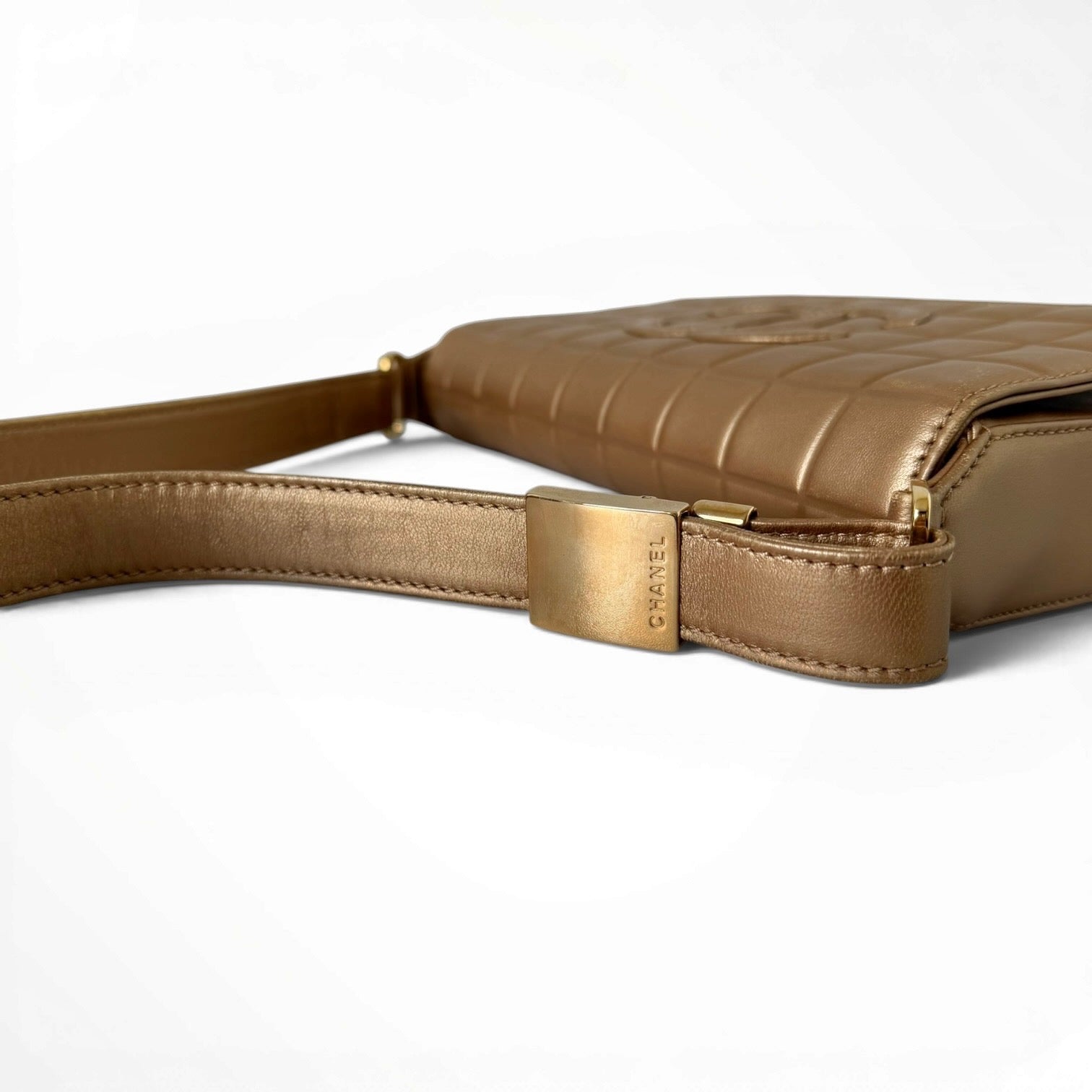 Chanel Gold Chocolate Bar Shoulder Bag