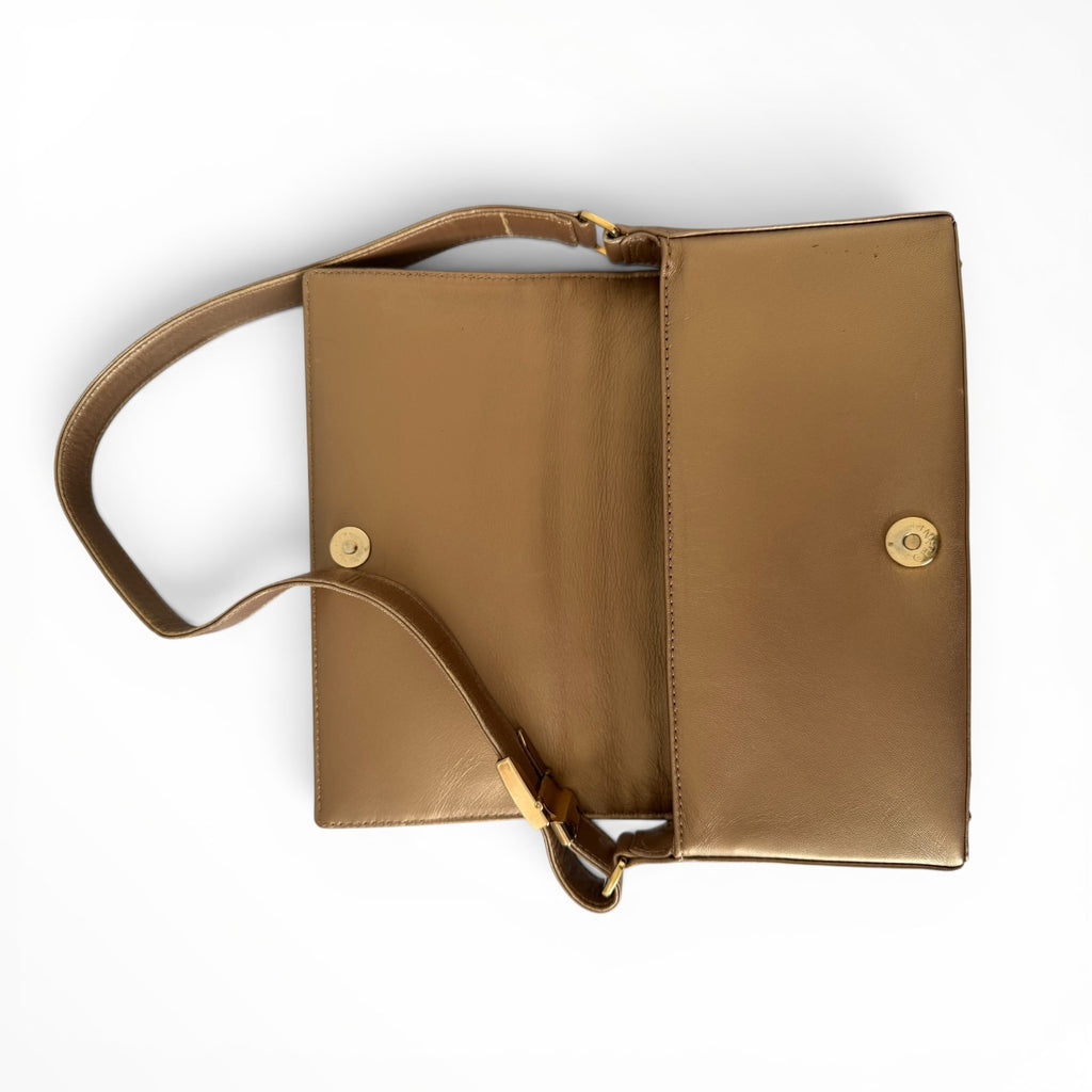 Chanel Gold Chocolate Bar Shoulder Bag