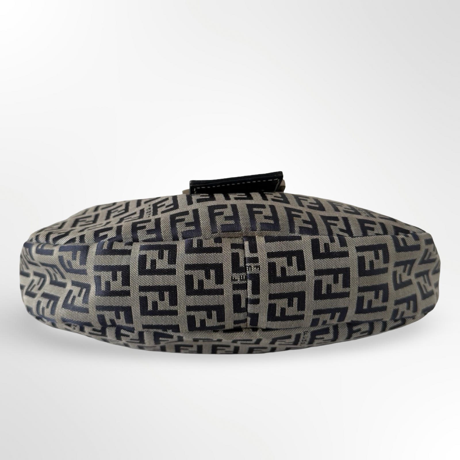 Fendi Zucchino Canvas Crescent Bag in Navy