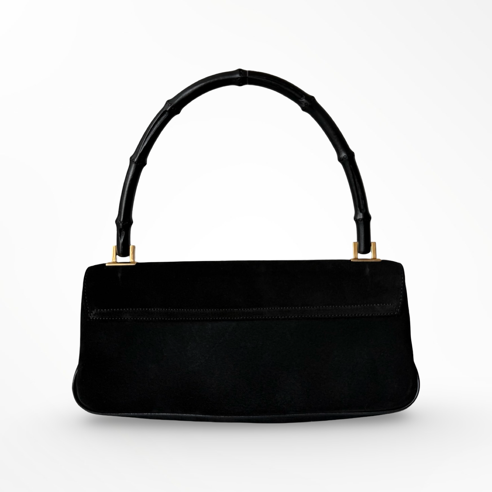 Gucci by Tom Ford Black Suede Bamboo Shoulder Bag