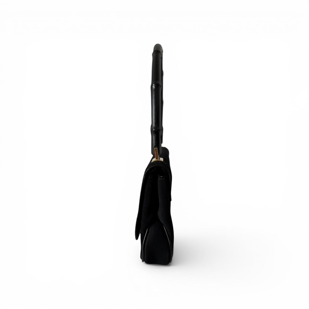 Gucci by Tom Ford Black Suede Bamboo Shoulder Bag
