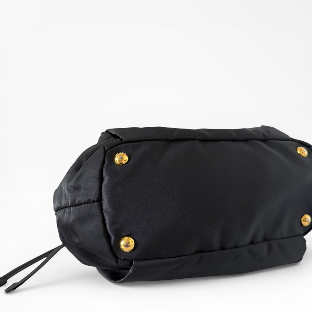 Prada Tessuto Nylon Logo Drawstring Tote
