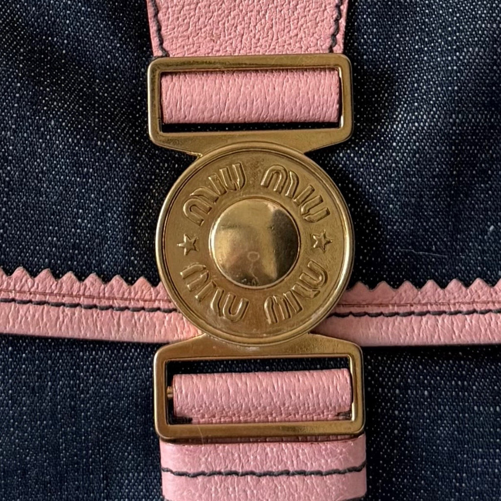 Miu Miu Denim Hobo Flap Bag