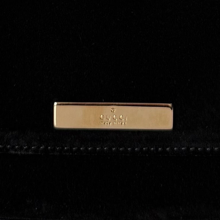 Gucci by Tom Ford Black Suede Bamboo Shoulder Bag