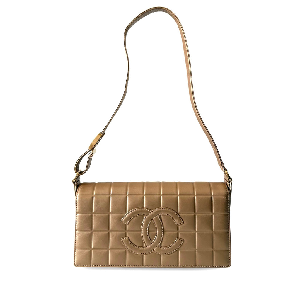 Chanel Gold Chocolate Bar Shoulder Bag