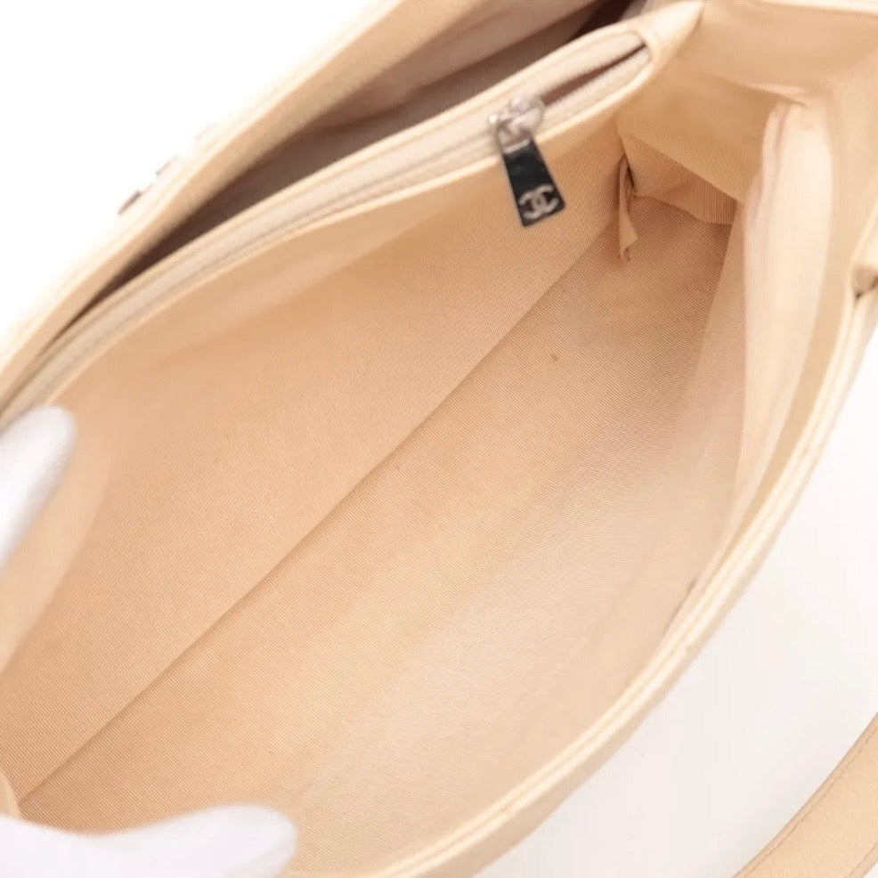 Chanel Matelasse Quilted Beige Tote Bag
