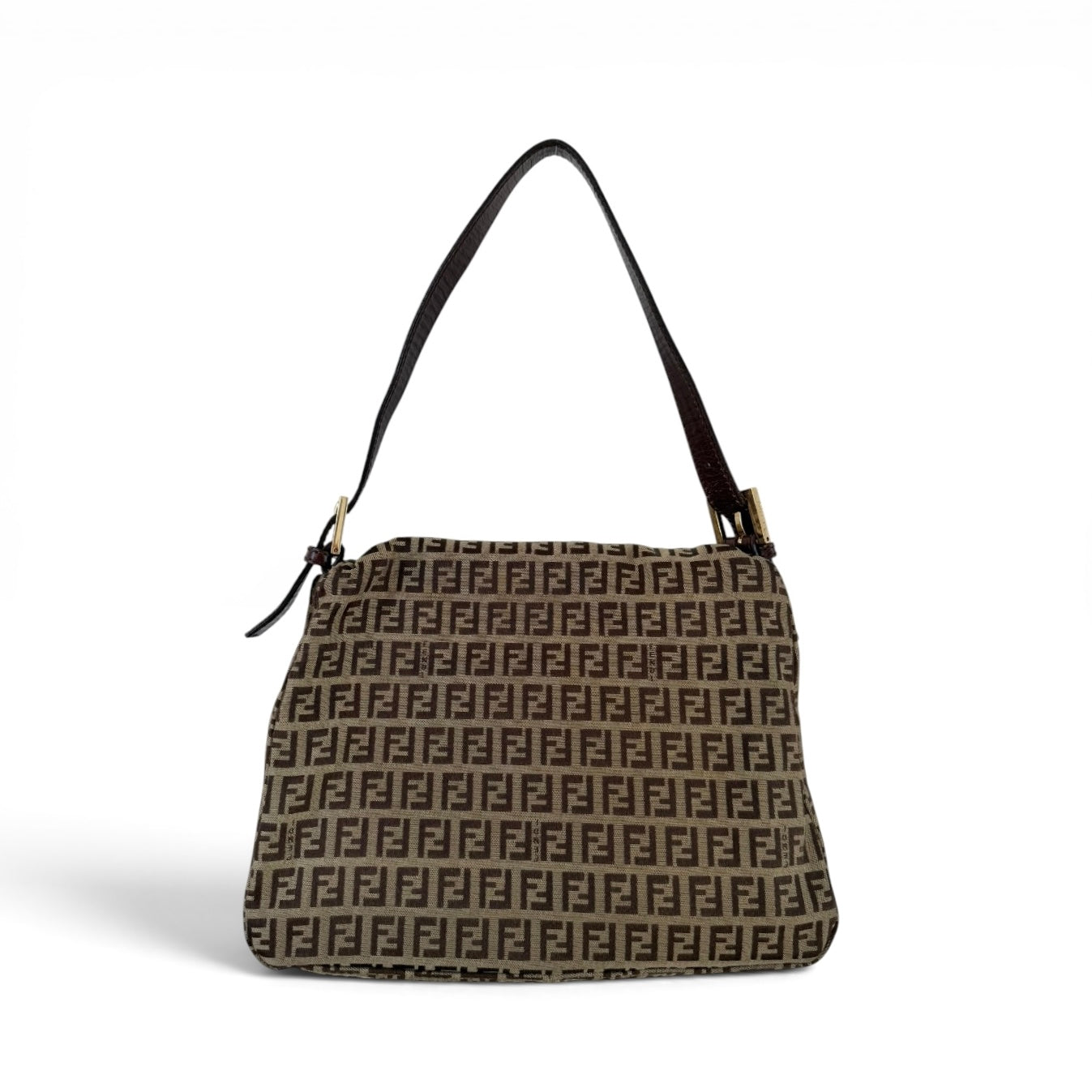 Fendi Zucchino Mama Baguette Shoulder Bag - Gold Hardware