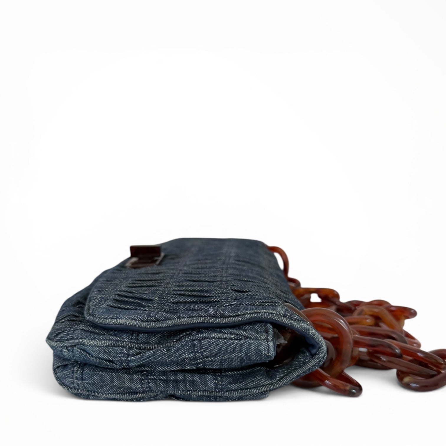 Prada Blue Denim Gaufre Shoulder Bag
