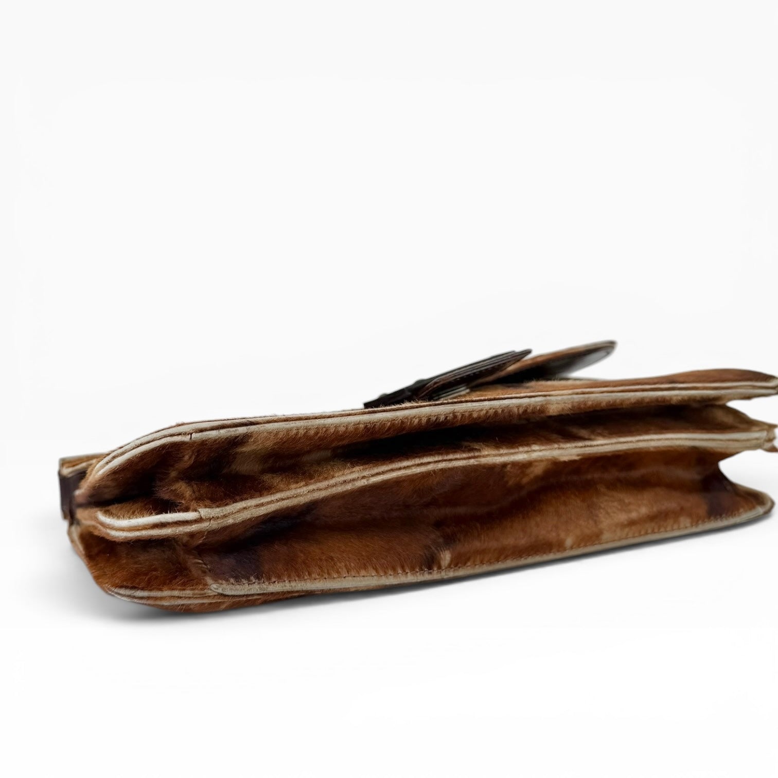 Fendi Pony Hair Baguette Shoulder Bag