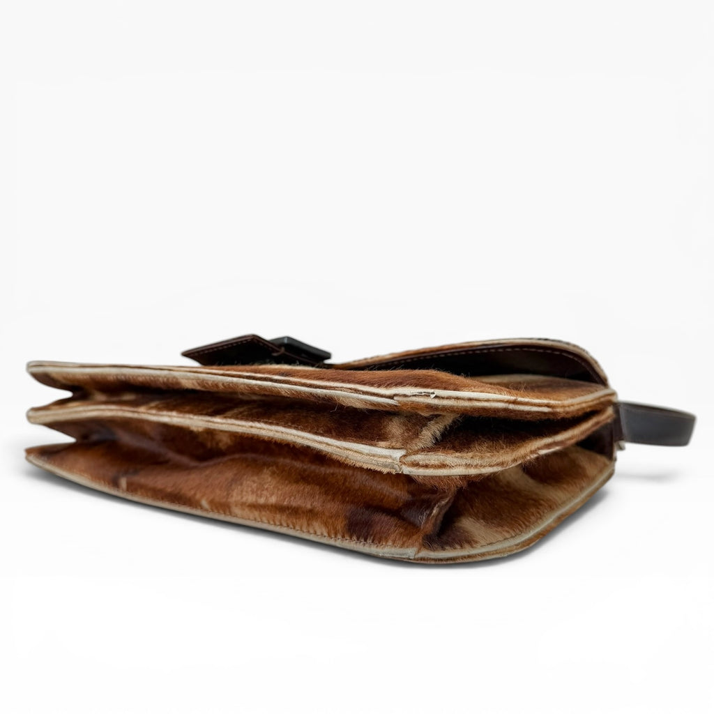 Fendi Pony Hair Baguette Shoulder Bag
